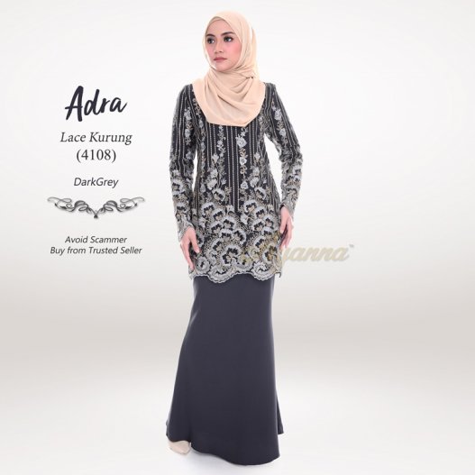 Adra Lace Kurung 4108 (DarkGrey) 