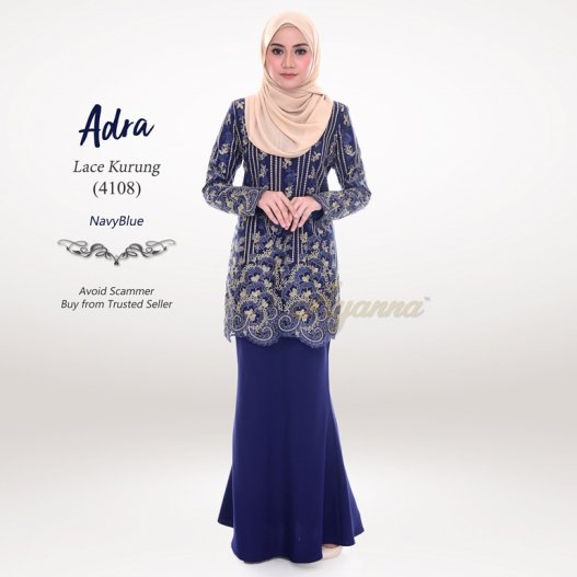 Adra Lace Kurung 4108 (NavyBlue) 