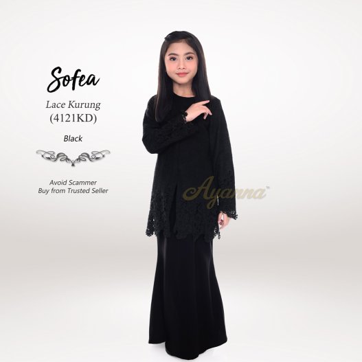 Sofea Lace Kurung 4121KD (Black) 