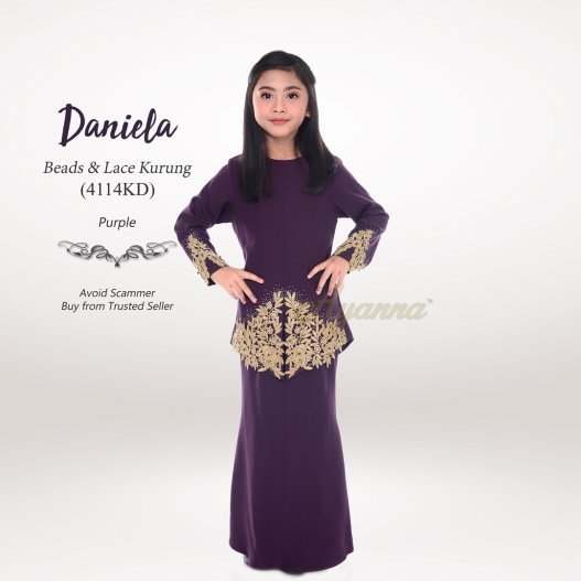 Daniela Beads & Lace Kurung 4114KD (Purple) 