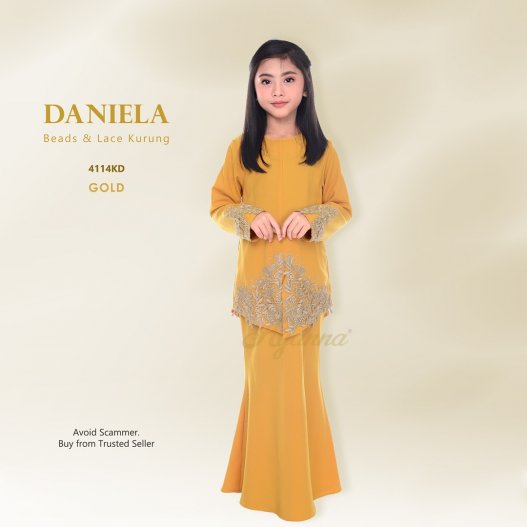 Daniela Beads & Lace Kurung 4114KD (Gold) 