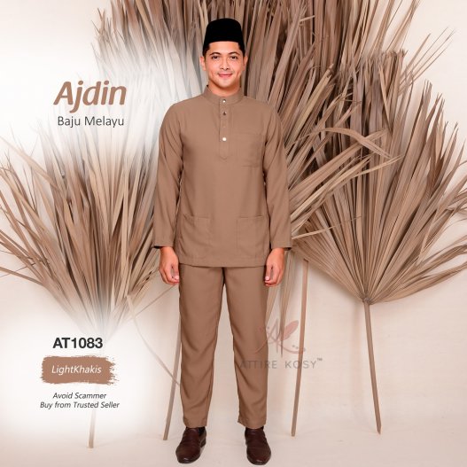 Ajdin Baju Melayu Cekak Musang AT1083 (LightKhakis) 