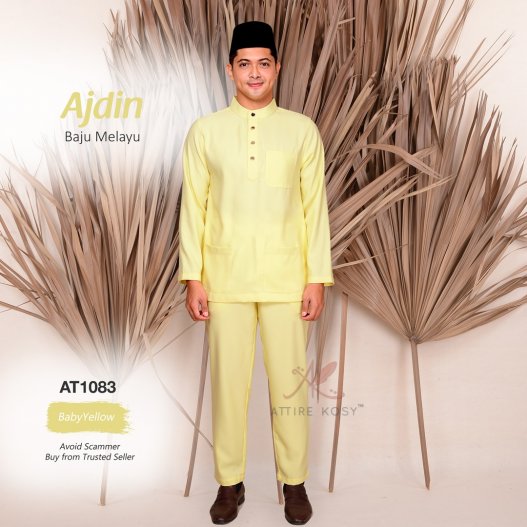 Ajdin Baju Melayu Cekak Musang AT1083 (BabyYellow) 