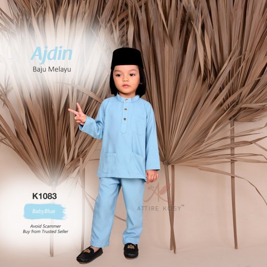 Ajdin Baju Melayu Cekak Musang K1083 (BabyBlue) 