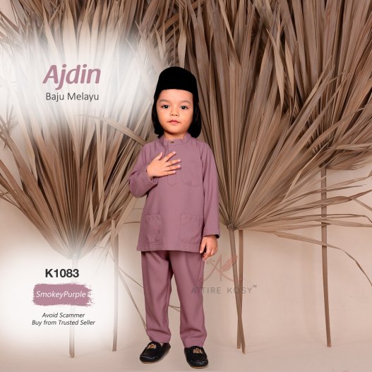 Ajdin Baju Melayu Cekak Musang K1083 (SmokeyPurple) 