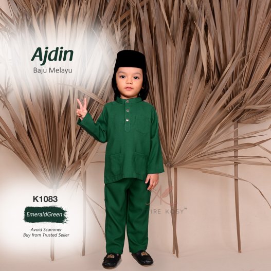 Ajdin Baju Melayu Cekak Musang K1083 (EmeraldGreen) 