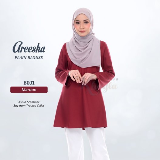 Areesha Plain Blouse B001 (Maroon) 