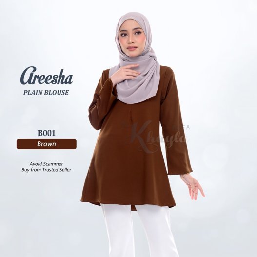 Areesha Plain Blouse B001 (Brown) 