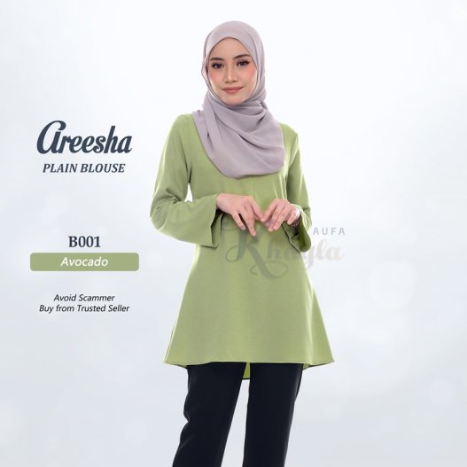 Areesha Plain Blouse B001 (Avocado) 