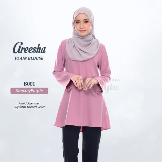 Areesha Plain Blouse B001 (SmokeyPurple) 