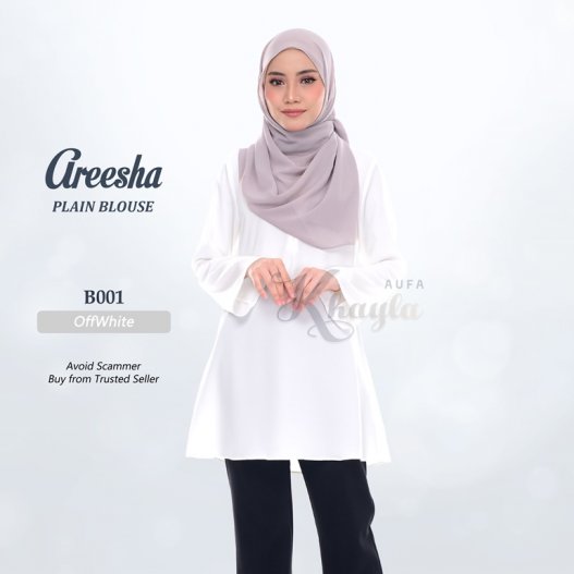 Areesha Plain Blouse B001 (OffWhite) 