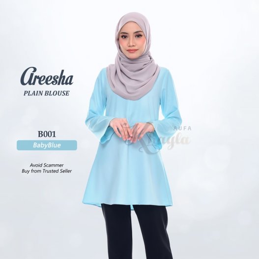 Areesha Plain Blouse B001 (BabyBlue) 