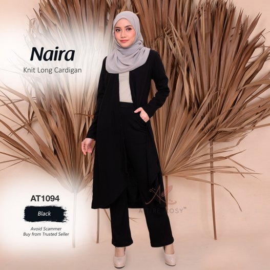 Naira Knit Long Cardigan AT1094 (Black)