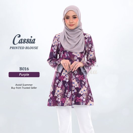 Cassia Printed Blouse B016 (Purple) 