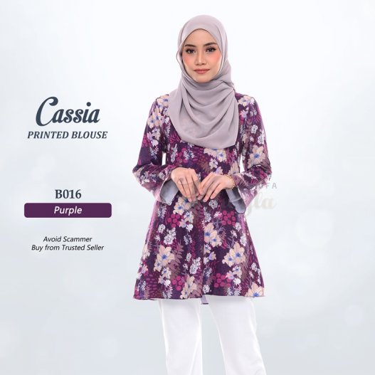 Cassia Printed Blouse B016 (Purple)