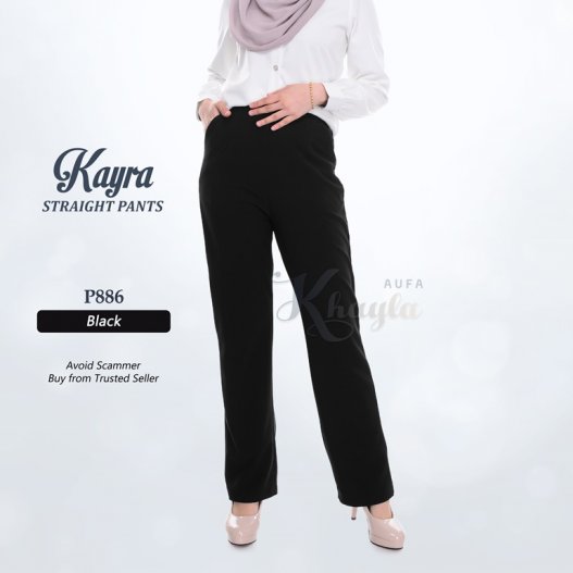 Kayra Straight Pants P886 (Black)