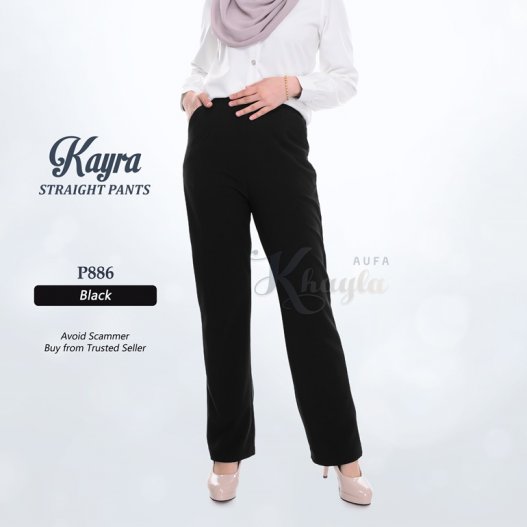 Kayra Straight Pants P886 (Black) 