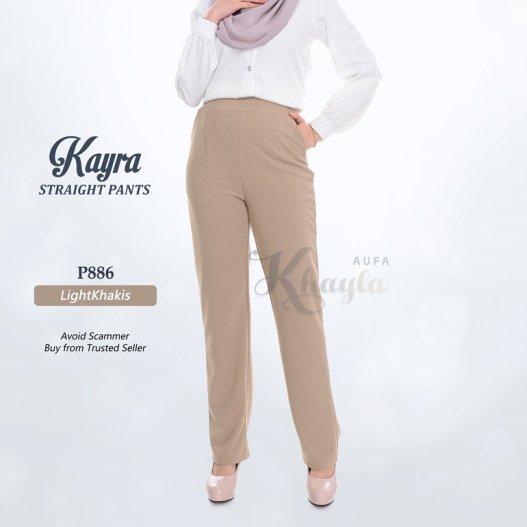 Kayra Straight Pants P886 (LightKhakis) 