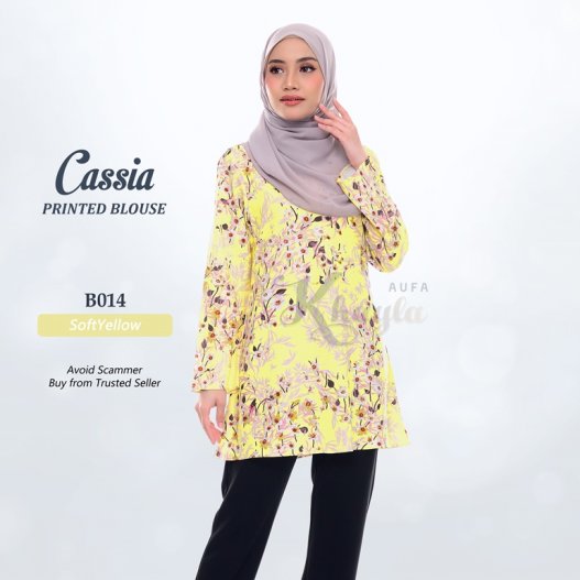 Cassia Printed Blouse B014 (SoftYellow) 