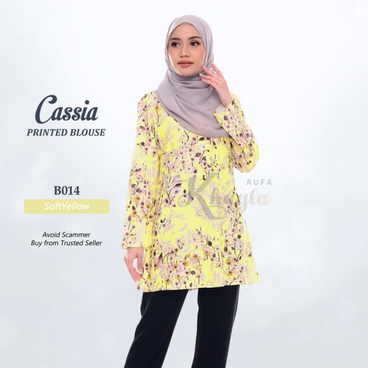 Cassia Printed Blouse B014 (SoftYellow)