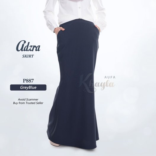 Adzra Skirt P887 (GreyBlue) 