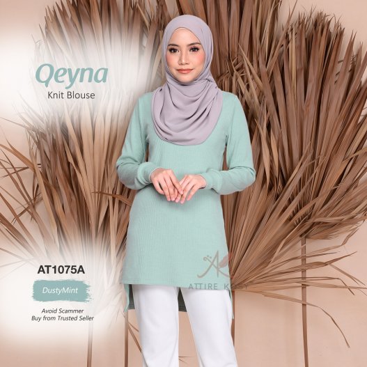 Qeyna Knit Blouse AT1075A (DustyMint) 