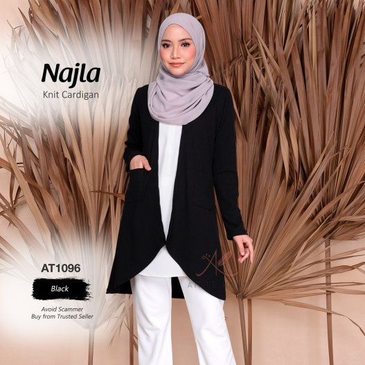 Najla Knit Cardigan AT1096 (Black) 