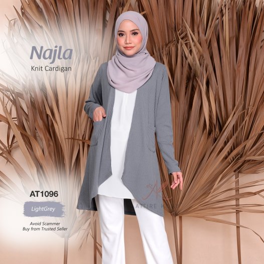 Najla Knit Cardigan AT1096 (LightGrey) 