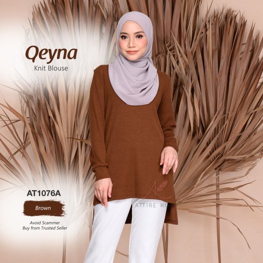 Qeyna Knit Blouse AT1076A (Brown) 