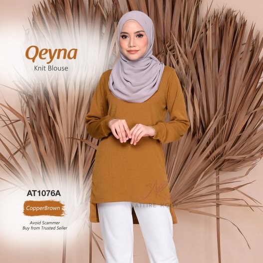 Qeyna Knit Blouse AT1076A (CopperBrown) 