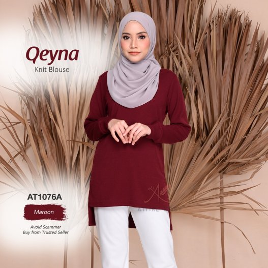 Qeyna Knit Blouse AT1076A (Maroon) 