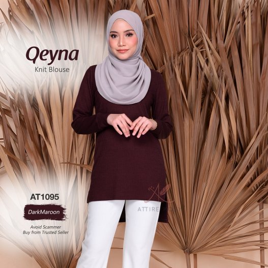 Qeyna Knit Blouse AT1095 (DarkMaroon) 