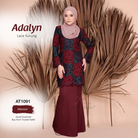 Adalyn Lace Kurung AT1091 (Maroon) 