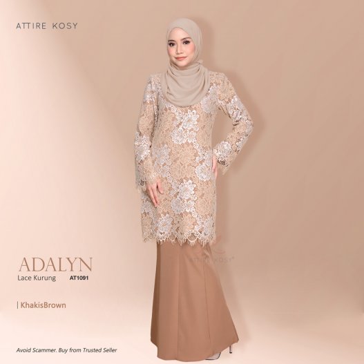 Adalyn Lace Kurung AT1091 (KhakisBrown) 