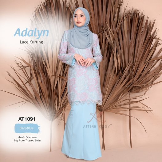 Adalyn Lace Kurung AT1091 (BabyBlue) 