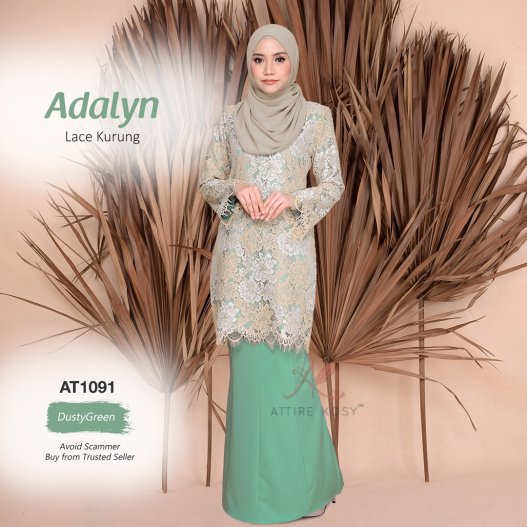 Adalyn Lace Kurung AT1091 (DustyGreen) 