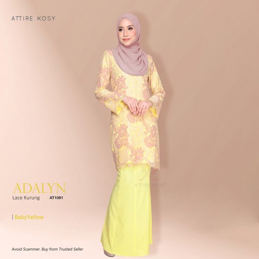 Adalyn Lace Kurung AT1091 (BabyYellow) 