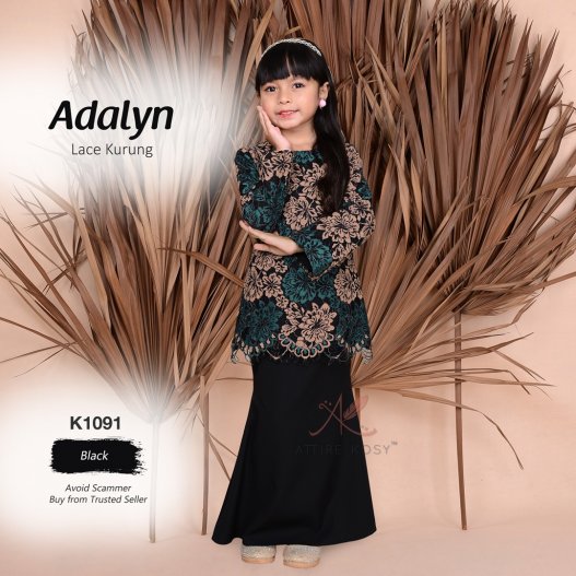 Adalyn Lace Kurung K1091 (Black) 