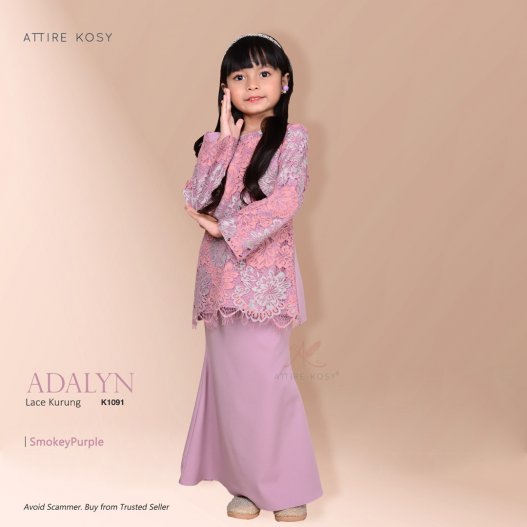 Adalyn Lace Kurung K1091 (SmokeyPurple) 