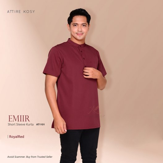 Emiir Short Sleeve Kurta AT1101 (RoyalRed)