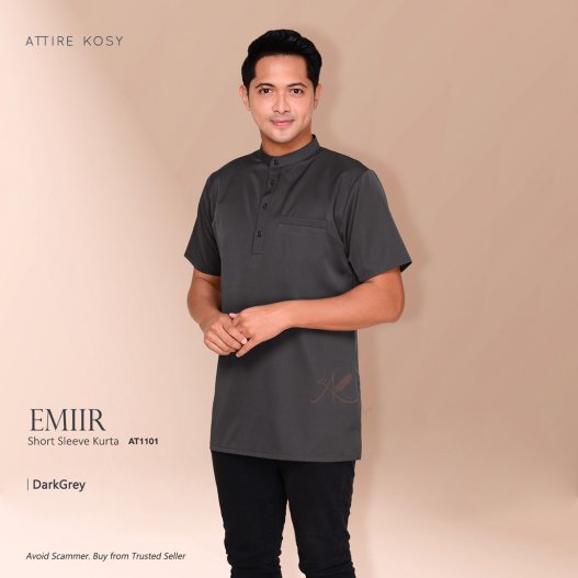 Emiir Short Sleeve Kurta AT1101 (DarkGrey) 