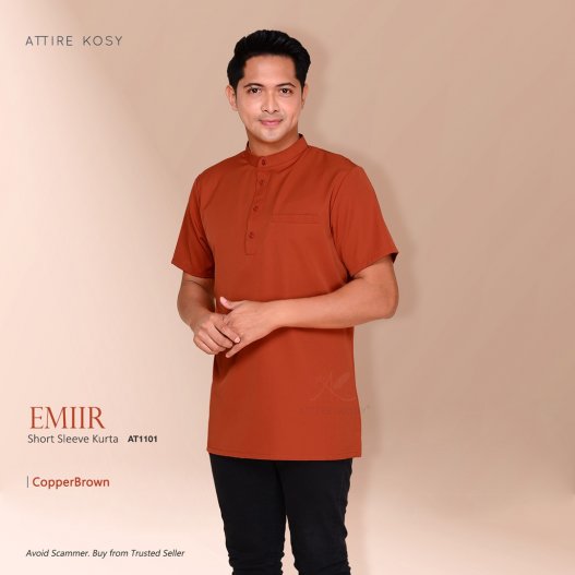 Emiir Short Sleeve Kurta AT1101 (CopperBrown)