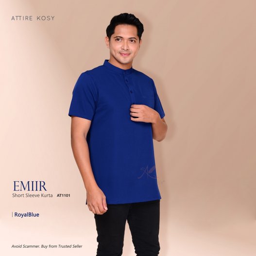 Emiir Short Sleeve Kurta AT1101 (RoyalBlue) 