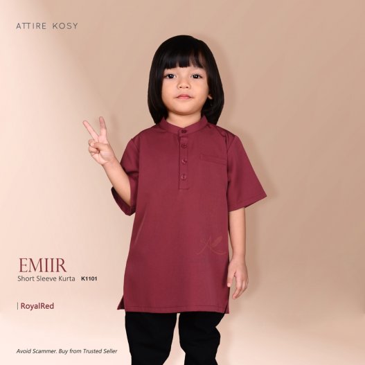 Emiir Short Sleeve Kurta K1101 (RoyalRed)