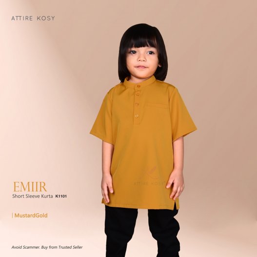 Emiir Short Sleeve Kurta K1101 (MustardGold)