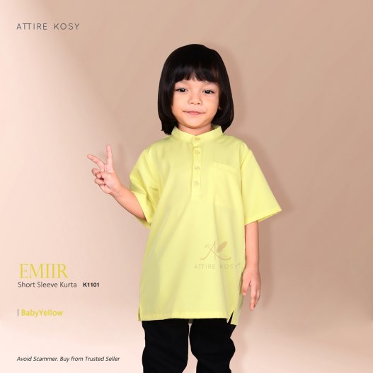 Emiir Short Sleeve Kurta K1101 (BabyYellow) 