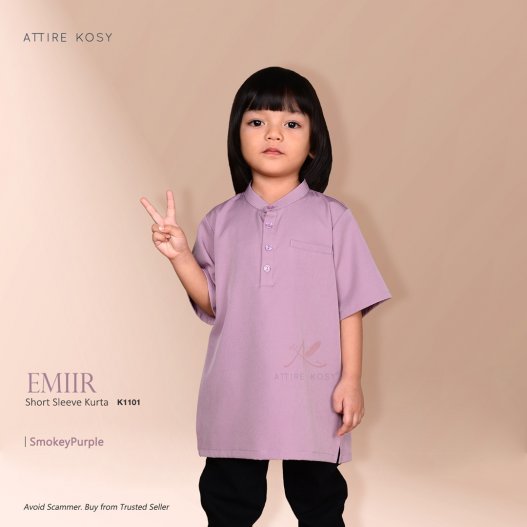 Emiir Short Sleeve Kurta K1101 (SmokeyPurple)