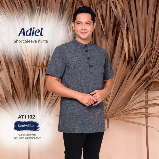 Adiel Short Sleeve Kurta AT1102 (DenimBlue) 