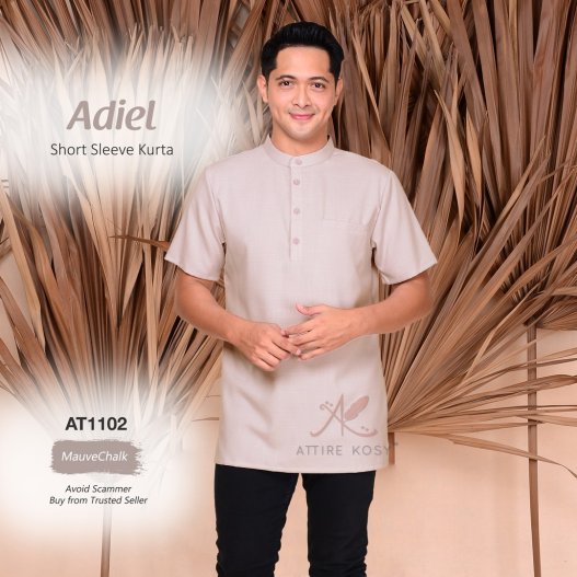 Adiel Short Sleeve Kurta AT1102 (MauveChalk) 