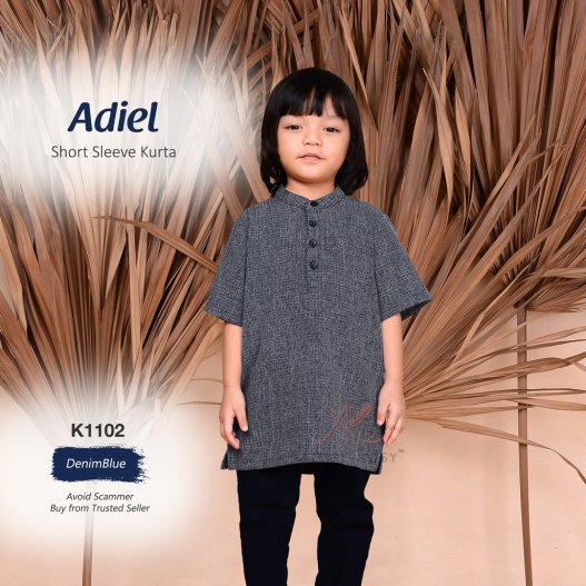 Adiel Short Sleeve Kurta K1102 (DenimBlue) 